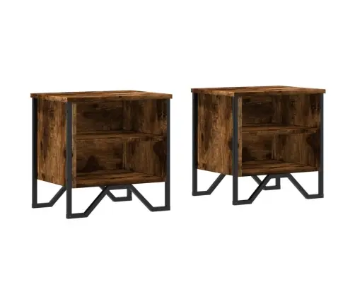 Naktsskapītis, Ozolkoka, 2 Gab., 40X30X40 Cm, Inženierijas Koks Vidaxl