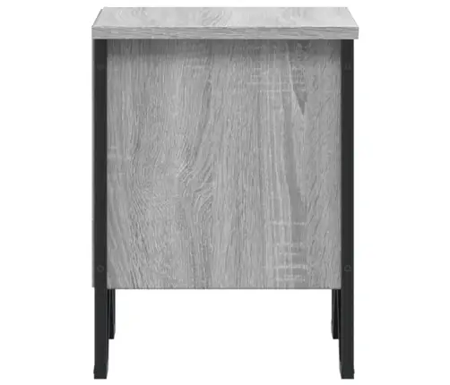 Naktinė Spintelė, Pilka Ąžuolo, 40X30X40cm Apdirbta Mediena