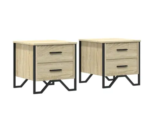 Naktsskapīši, 2 Gab., Ozolkoka, 40X41X40 Cm, Inženierijas Koks Vidaxl
