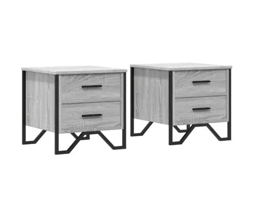 Naktsskapīši, 2 Gab., Pelēcīgi, 40X41X40 Cm, Inženierijas Koks Vidaxl