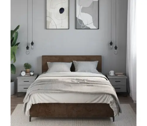 Naktsskapīši, 2 Gab., Pelēcīgi, 40X41X40 Cm, Inženierijas Koks Vidaxl