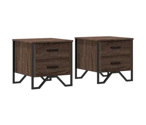 Öökapid 2 Tk, Pruun Tamm, 40X41X40 cm Tehispuit