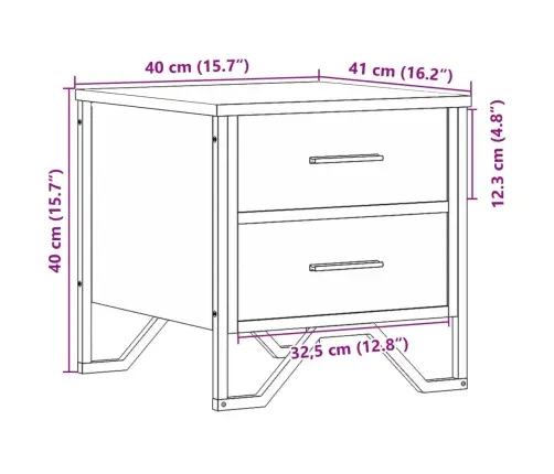 Öökapid 2 Tk, Pruun Tamm, 40X41X40 cm Tehispuit