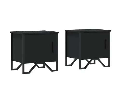Naktsskapīši, 2 Gab., Melni, 40X30X40 Cm, Skaidu Plāksne Vidaxl