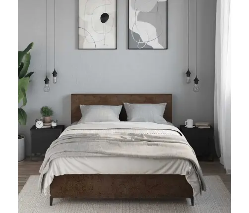 Naktsskapīši, 2 Gab., Melni, 40X30X40 Cm, Skaidu Plāksne Vidaxl