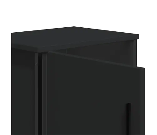 Naktsskapīši, 2 Gab., Melni, 40X30X40 Cm, Skaidu Plāksne Vidaxl