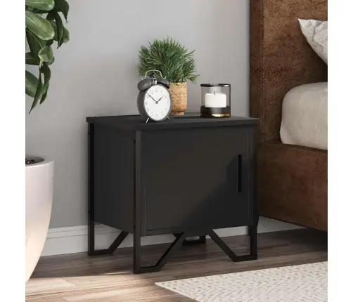 Naktsskapīši, 2 Gab., Melni, 40X30X40 Cm, Skaidu Plāksne Vidaxl