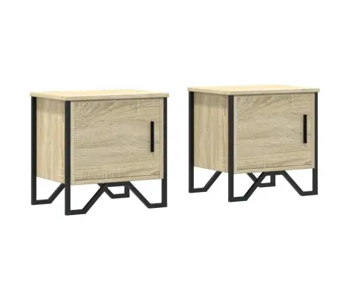 Öökapid 2 Tk, Sonoma Tamm, 40 X 30 X 40 cm Tehispuit