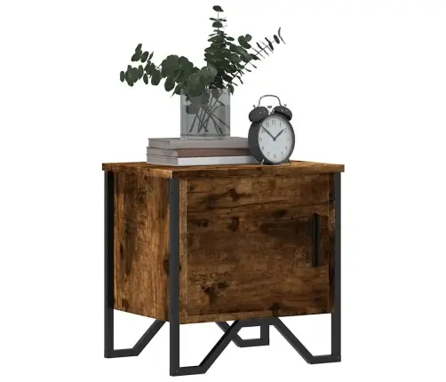 Naktinės Spintelės, 2Vnt., Dūminio Ąžuolo, 40X30X40cm Mediena