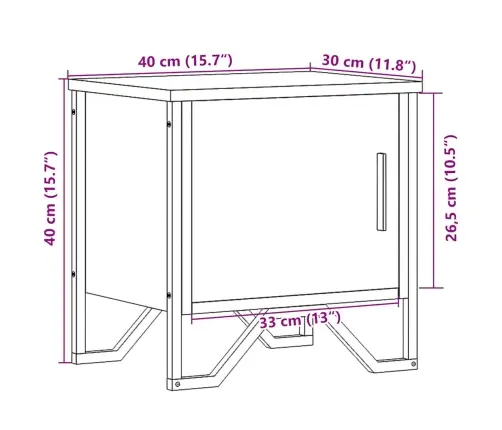 Naktinės Spintelės, 2Vnt., Dūminio Ąžuolo, 40X30X40cm Mediena