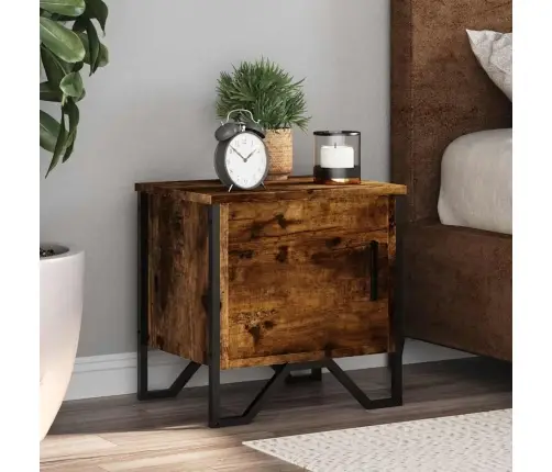 Naktinės Spintelės, 2Vnt., Dūminio Ąžuolo, 40X30X40cm Mediena