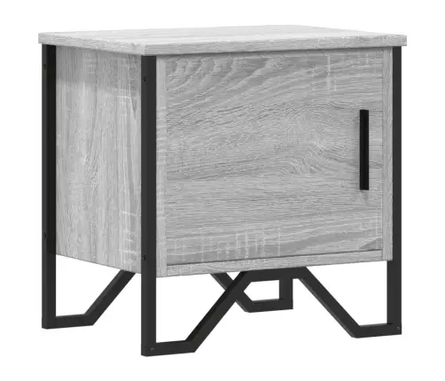Naktinė Spintelė, Pilka Ąžuolo, 40X30X40cm Apdirbta Mediena