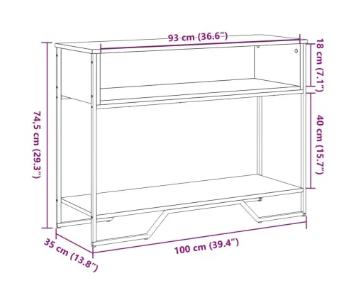 Konsoles Galdiņš, Koka Krāsa, 100X35X74,5 Cm, Inženierijas Koks Vidaxl
