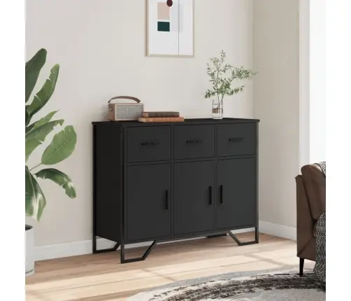 Kumode, Melns, 97X32,5X74,5 Cm, Inženierijas Koks Vidaxl