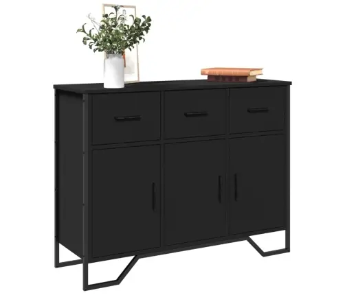 Kumode, Melns, 97X32,5X74,5 Cm, Inženierijas Koks Vidaxl