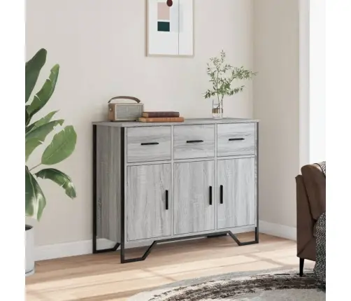 Šoninė Spintelė, Pilka Ąžuolo, 97X32,5X74,5cm Apdirbta Mediena