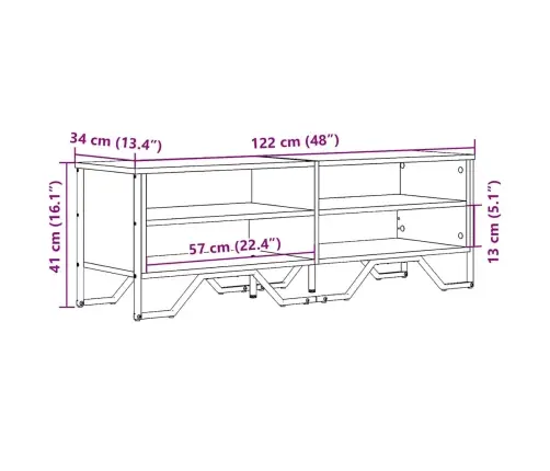 Tv Skapītis, Ozolkoka Krāsa, 122X34X41 Cm, Inženierijas Koks Vidaxl