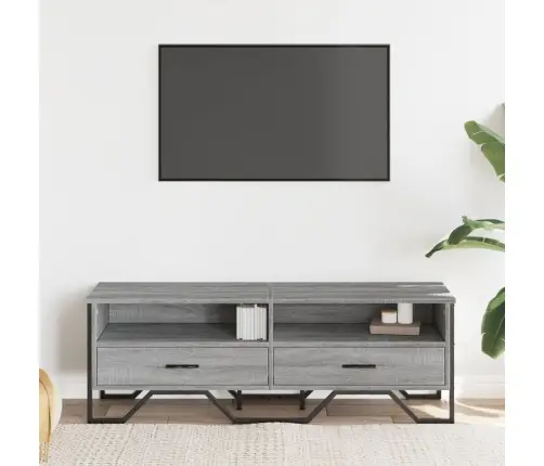 Tv Skapītis, Pelēka Ozola, 122X34X41 Cm, Inženierijas Koks Vidaxl