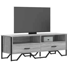 Tv Skapītis, Pelēka Ozola, 122X34X41 Cm, Inženierijas Koks Vidaxl