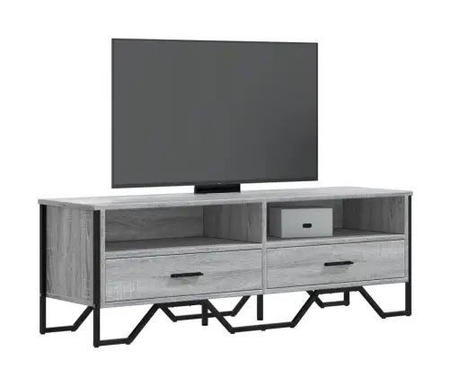 Tv Skapītis, Pelēka Ozola, 122X34X41 Cm, Inženierijas Koks Vidaxl