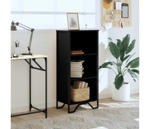 Grāmatplaukts, Melns, 50X31X106 Cm, Inženierijas Koks Vidaxl