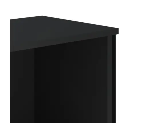 Knygų Spinta, Juodos Spalvos, 50X31X137,5cm Apdirbta Mediena