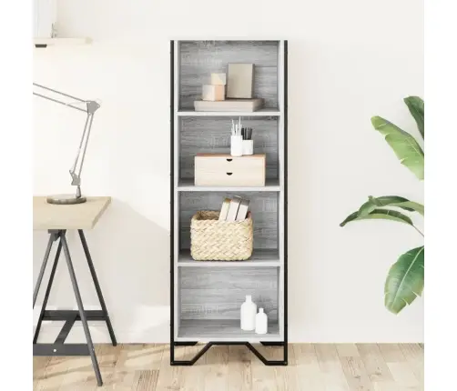 Knygų Spinta, Pilka Ąžuolo, 50X31X137,5cm Apdirbta Mediena