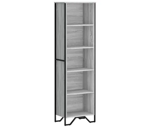 Grāmatplaukts, Pelēka Koka, 50X31X169 Cm, Inženierijas Koks Vidaxl