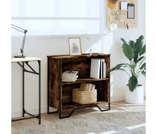 Knygų Spinta, Dūminio Ąžuolo, 80X31X74,5cm Apdirbta Mediena