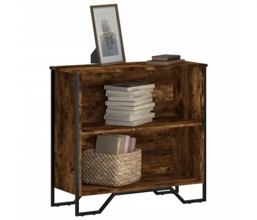 Knygų Spinta, Dūminio Ąžuolo, 80X31X74,5cm Apdirbta Mediena