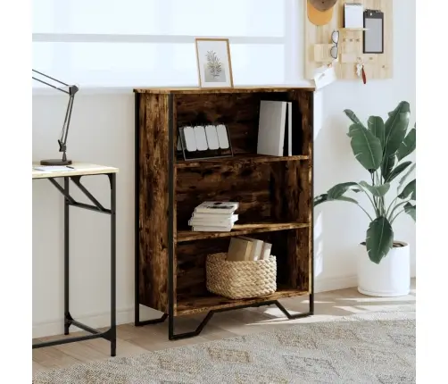 Knygų Spinta, Dūminio Ąžuolo, 80X31X106cm Apdirbta Mediena