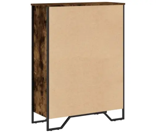 Knygų Spinta, Dūminio Ąžuolo, 80X31X106cm Apdirbta Mediena