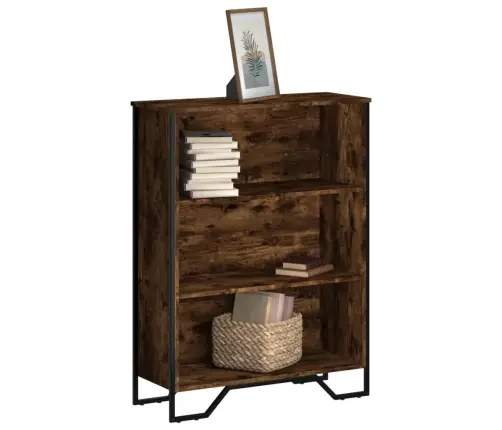 Knygų Spinta, Dūminio Ąžuolo, 80X31X106cm Apdirbta Mediena