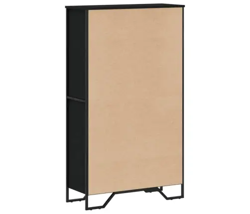 Knygų Spinta, Juodos Spalvos, 80X31X137,5cm Apdirbta Mediena