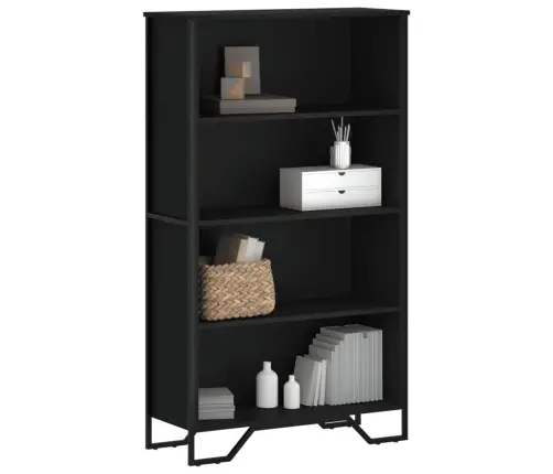 Knygų Spinta, Juodos Spalvos, 80X31X137,5cm Apdirbta Mediena