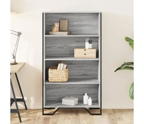 Grāmatplaukts, Pelēka Koka, 80X31X137,5 Cm, Inženierijas Koks Vidaxl Grāmatplaukts, Pelēka Koka, 80X31X137,5 Cm, Inženierijas Koks Vidaxl