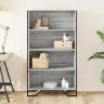 Grāmatplaukts, Pelēka Koka, 80X31X137,5 Cm, Inženierijas Koks Vidaxl Grāmatplaukts, Pelēka Koka, 80X31X137,5 Cm, Inženierijas Koks Vidaxl