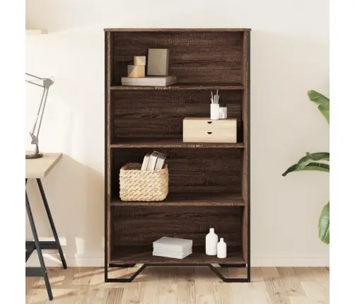 Knygų Spinta, Ruda Ąžuolo, 80X31X137,5cm Apdirbta Mediena