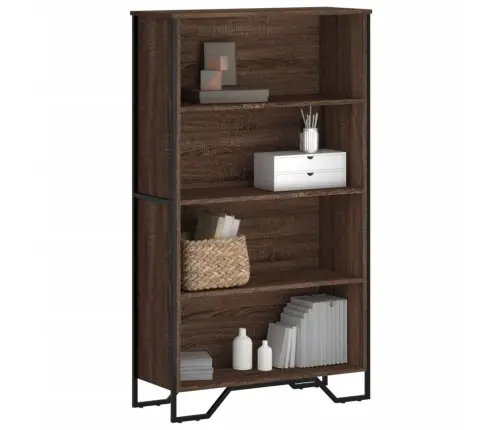 Knygų Spinta, Ruda Ąžuolo, 80X31X137,5cm Apdirbta Mediena