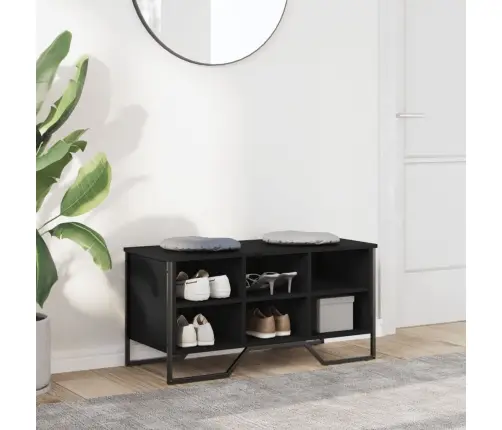 Spintelė Batams, Juodos Spalvos, 90X38X45,5cm Apdirbta Mediena