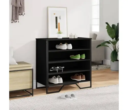 Jalatsikapp, Must, 80 X 38 X 78 cm Tehispuit