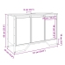 Valamukapp, Hall Sonoma Tamm, 91 X 35 X 60 cm Tehispuit