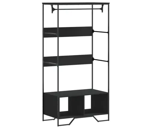 Skapis, 90X50X180 Cm, Melns, Inženierijas Koks Vidaxl