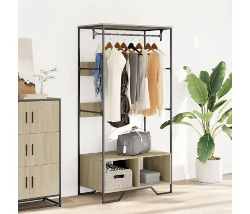 Drabužių Spinta, Sonoma Ąžuolo, 90X50X180cm Apdirbta Mediena