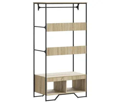 Drabužių Spinta, Sonoma Ąžuolo, 90X50X180cm Apdirbta Mediena