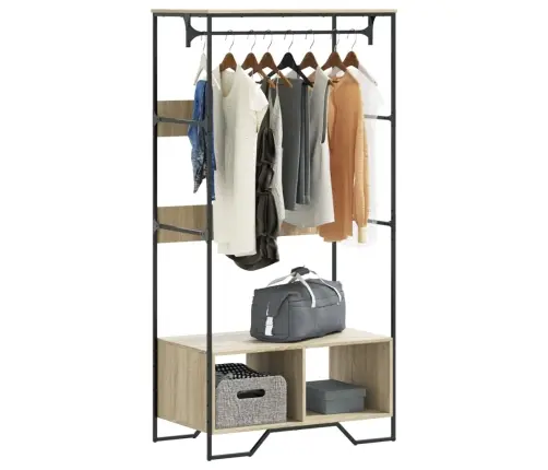 Drabužių Spinta, Sonoma Ąžuolo, 90X50X180cm Apdirbta Mediena