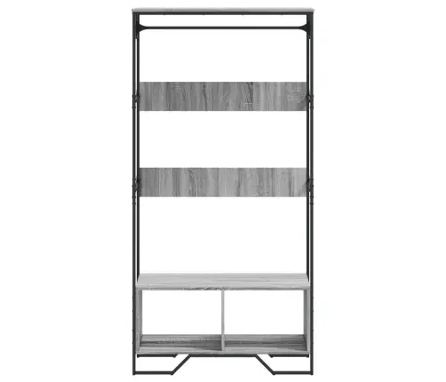 Drēbju Skapis, Pelēka Ozola, 90X50X180 Cm, Inženierijas Koks Vidaxl