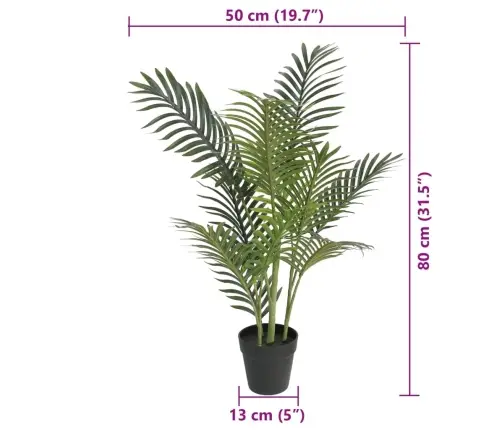 Mākslīgā Palma, 80 Cm, Zaļa, Pp Vidaxl