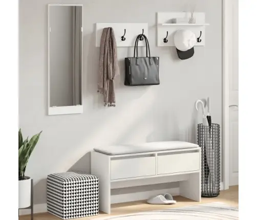 4-Daļīgs Koridora Mēbeļu Komplekts, Balts, Inženierijas Koks Vidaxl