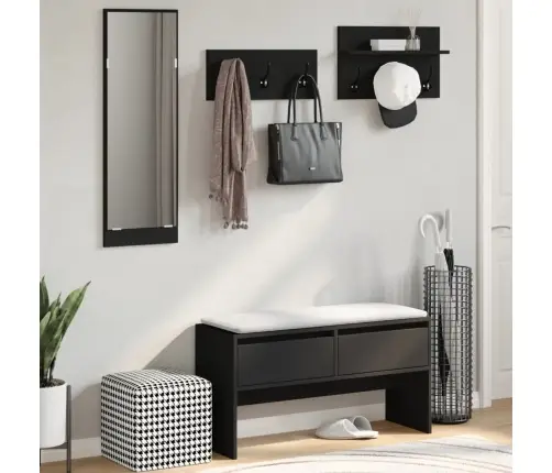 4-Daļīgs Koridora Mēbeļu Komplekts, Melns, Inženierijas Koks Vidaxl